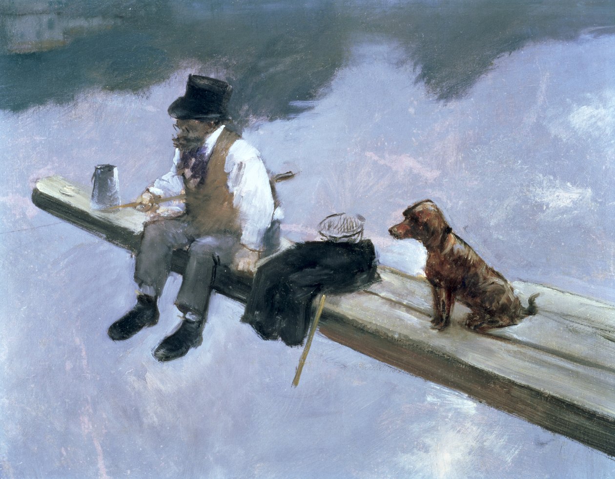The Fisherman, detalj om en mann som fisker, 1884 (se 80709) av Jean Louis Forain