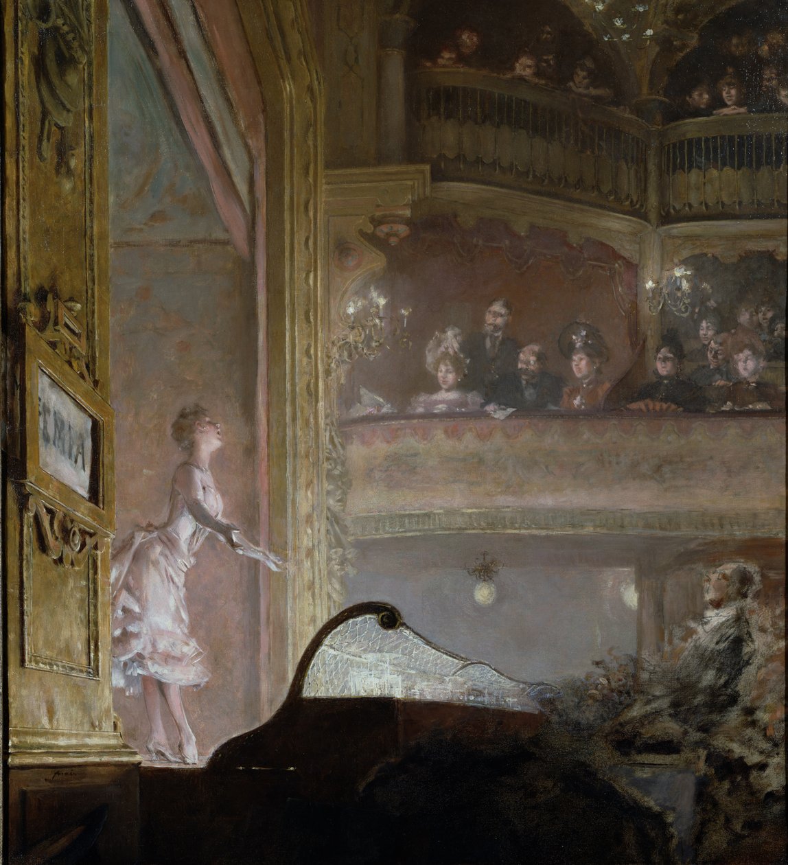 Sangeren i rosa, ca. 1895 av Jean Louis Forain