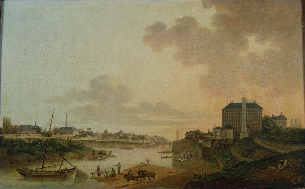 Utsikt over bomullsfabrikken fra Motte Sanguin i Orleans, 1825 av Jean Louis Rabigot