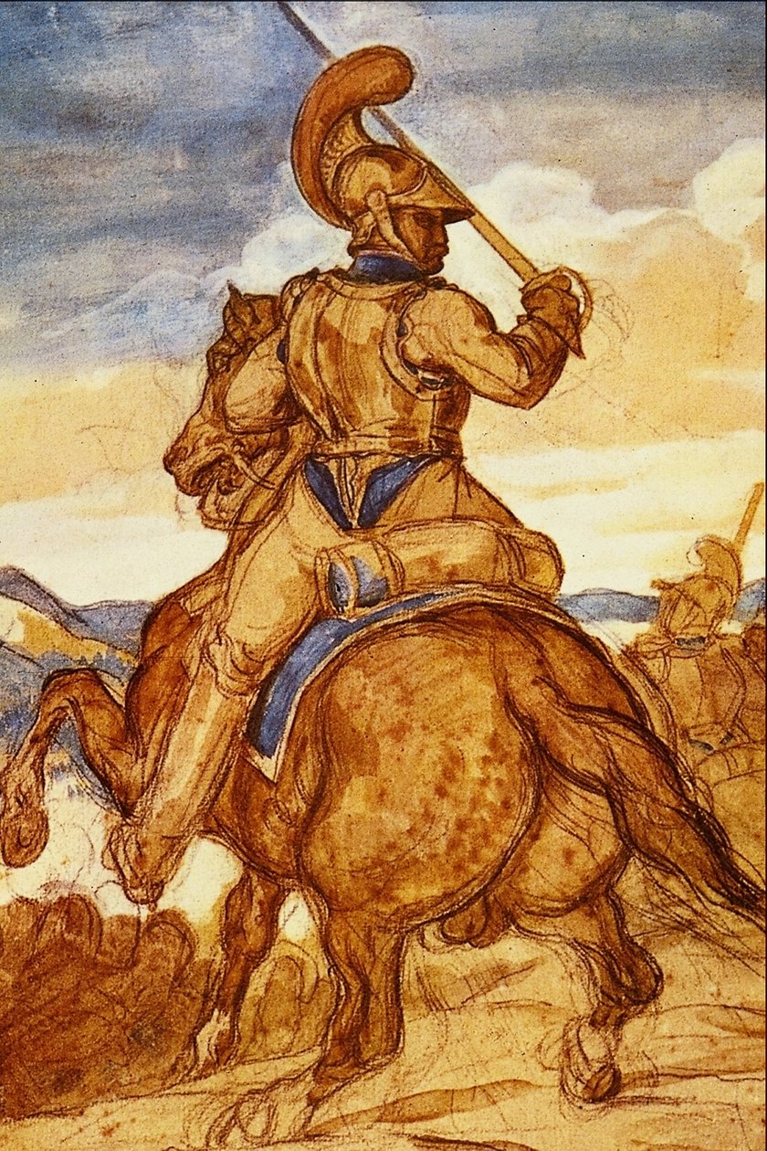 Mounted Officer of the Carabineers av Theodore Gericault