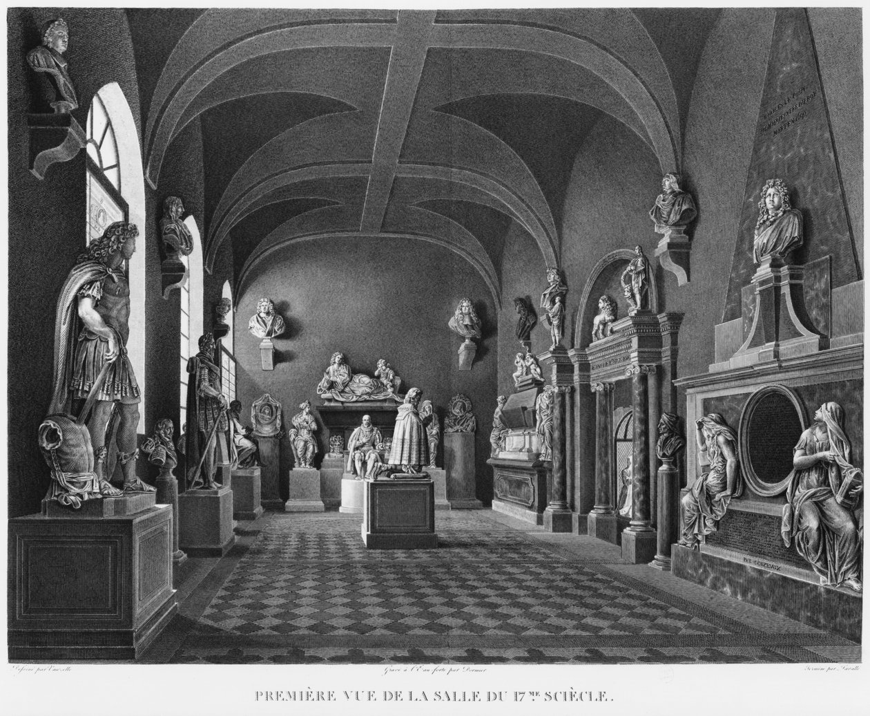 Første visning av rommet fra 1600-tallet, Musee des Monuments Francais, Paris, illustrasjon fra 
