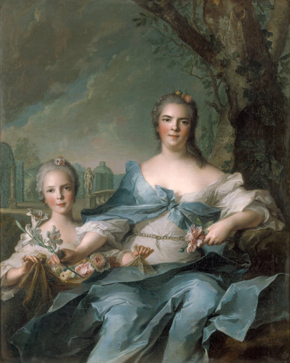 Hertuginnen av Parma og Piacenza, Louise Elisabeth av Frankrike, og datteren hennes, prinsesse Isabelle av Parma av Jean Marc Nattier