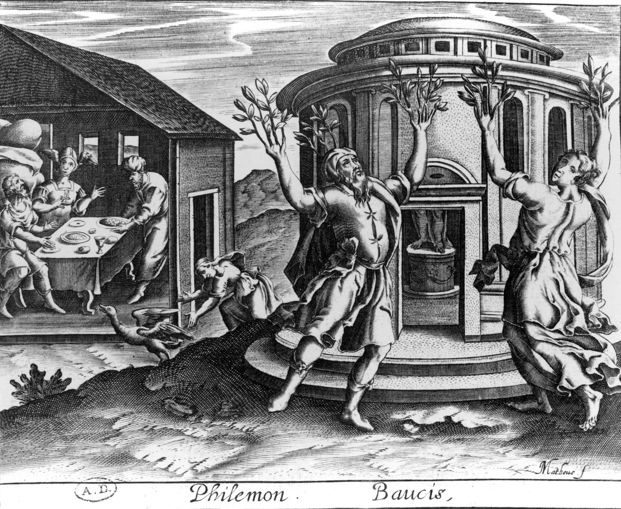 Philemon og Baucis, fra en utgave av Metamorphoses of Ovid, utgitt i Paris i 1619, av Jean Matheus