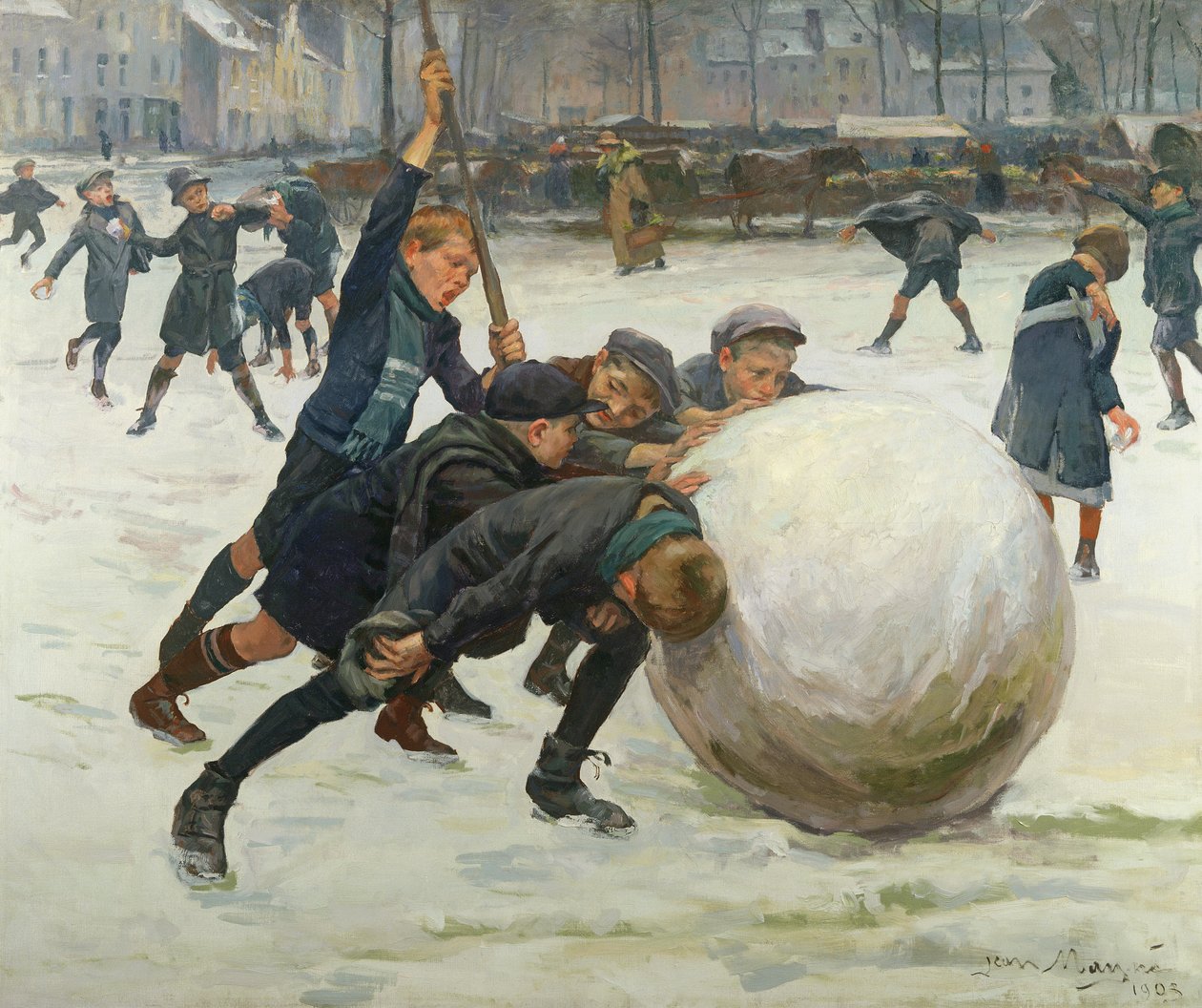 Den gigantiske snøballen, 1903 av Jean Mayne