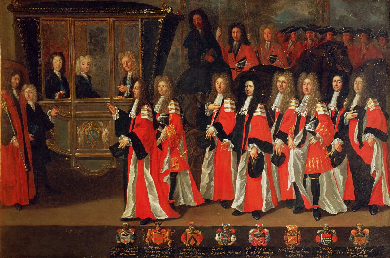 Capitouls of Toulouse ønsket hertugene av Burgund og Berry velkommen i 1701 av Jean Michel