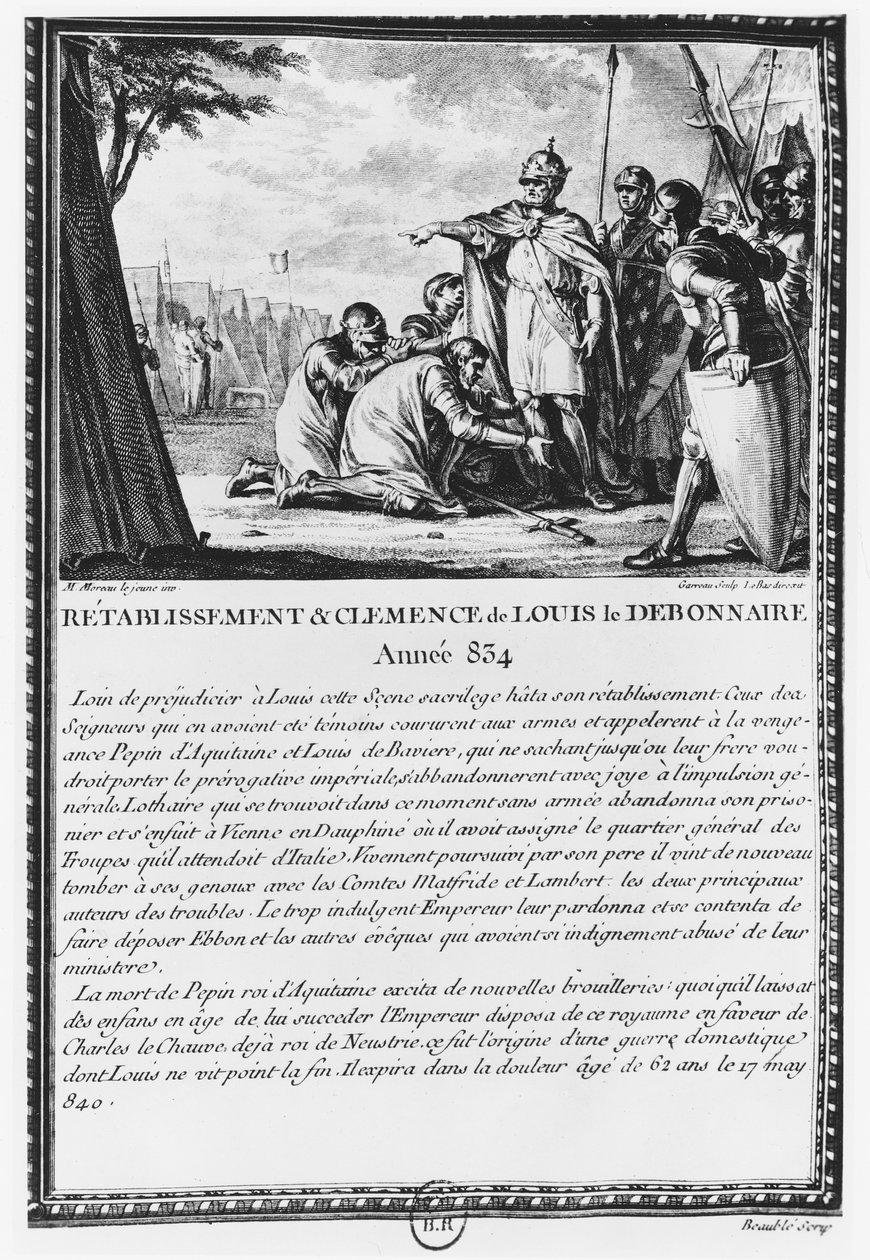 Louis I, den fromme eller Debonaire av Jean Michel the Younger Moreau