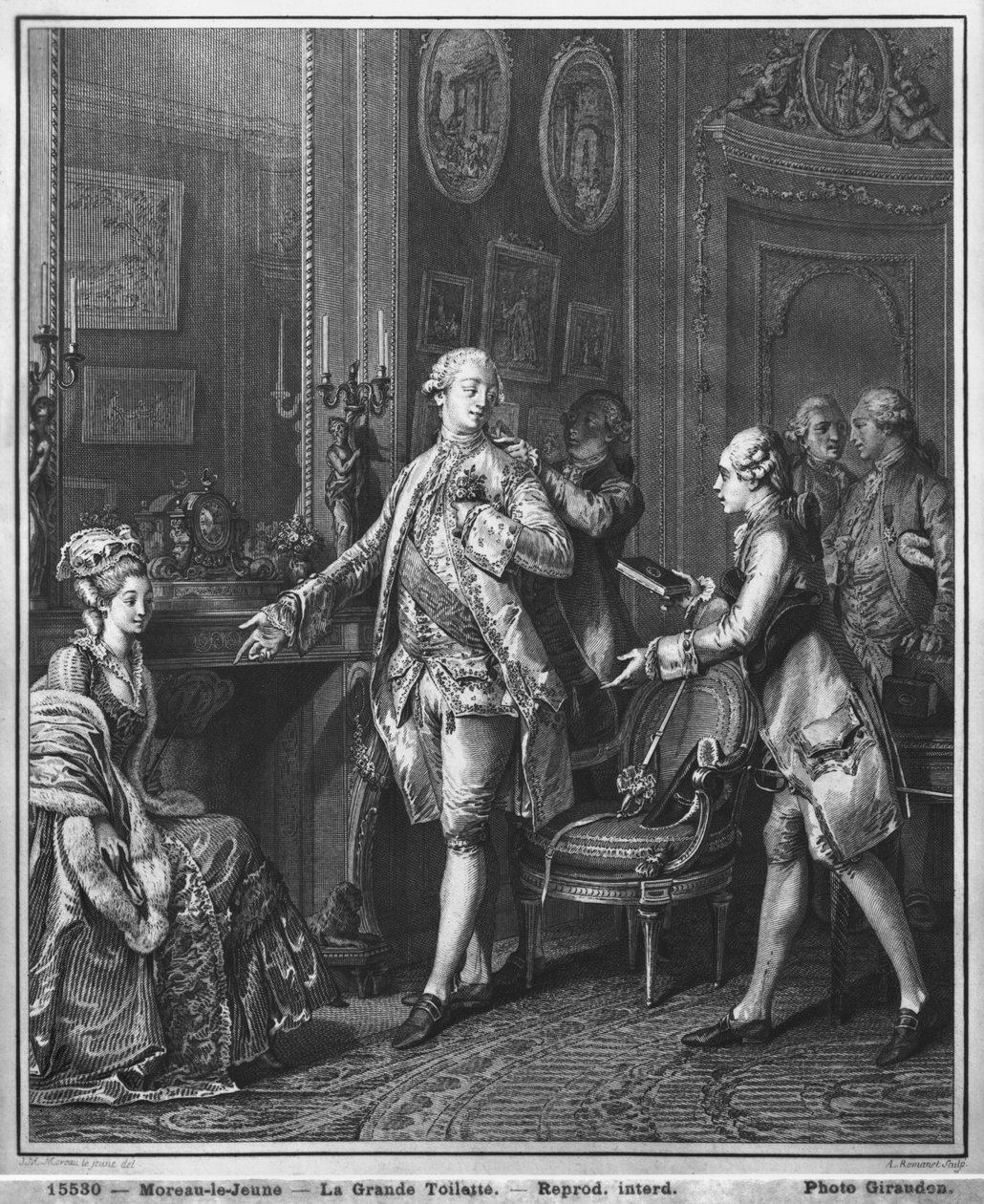 The Great Toilette, gravert av Antoine Louis Romanet (1743-etter 1809) ca. 1777 av Jean Michel the Younger Moreau