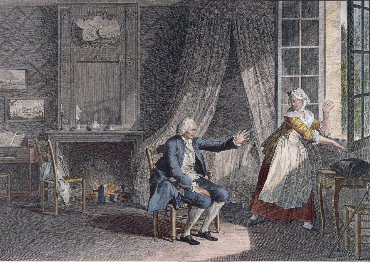De siste ordene til Jean-Jacques Rousseau (1712-78) i Ermenonville i 1778 av Jean Michel the Younger Moreau