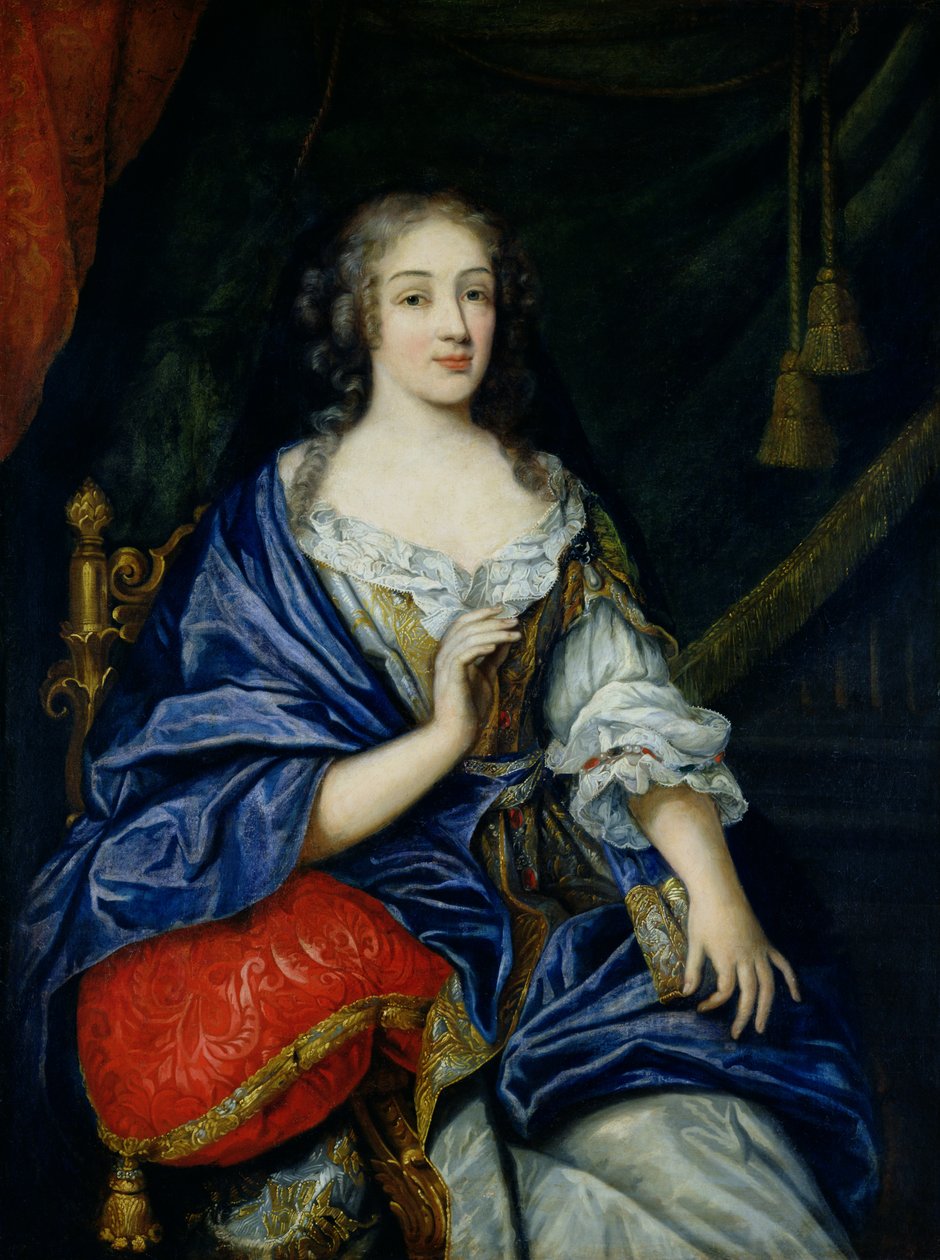 Portrett av Francoise-Louise de la Baume le Blanc (1644-1710) Duchesse de Vaujour, kalt Mademoiselle de la Valliere av Jean Nocret