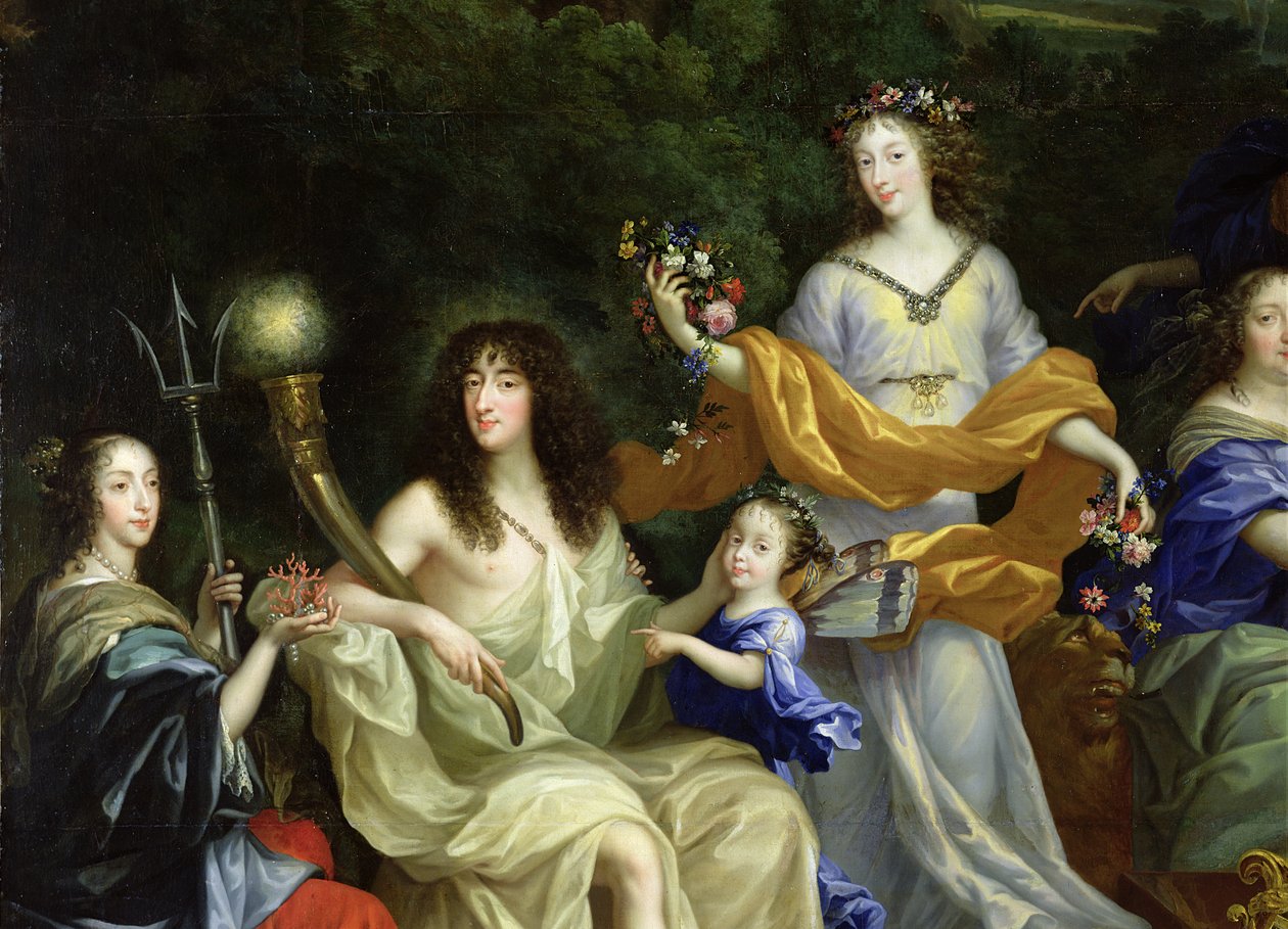 Familien til Louis XIV (1638-1715) 1670 (detalj av 60094) av Jean Nocret