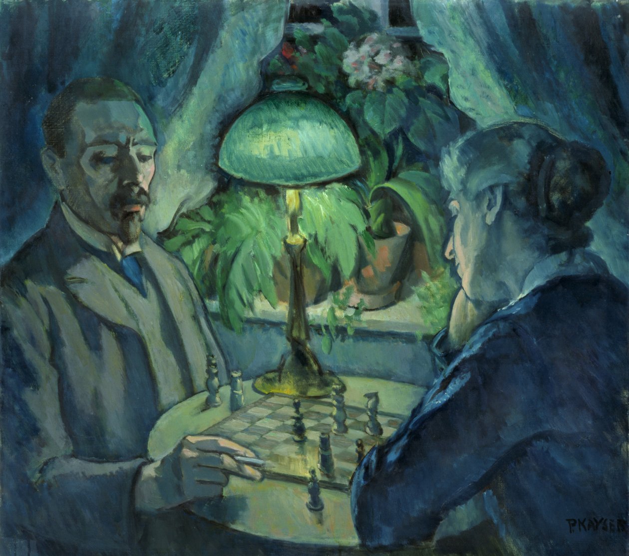 Spille sjakk, 1925 av Jean Paul Kayser