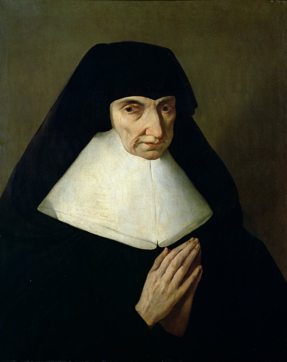 Portrett av Catherine de Montholon, grunnlegger av Ursuline-ordenen i Dijon av Jean Tassel