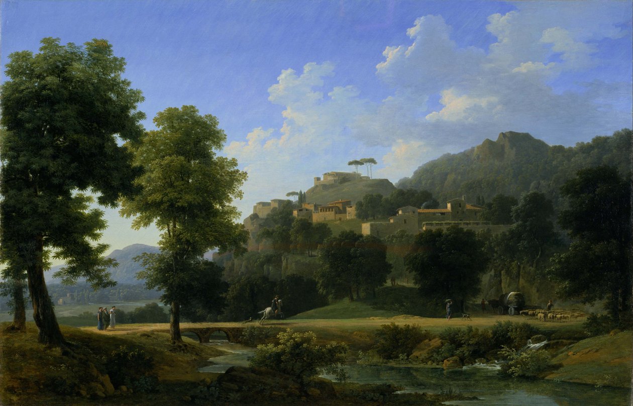 Italiensk landskap av Jean Victor Bertin