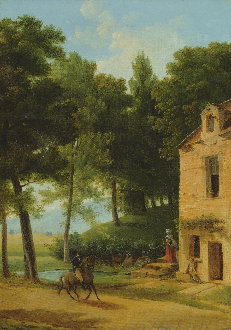 Italiensk landskap med en kavaler av Jean Victor Bertin