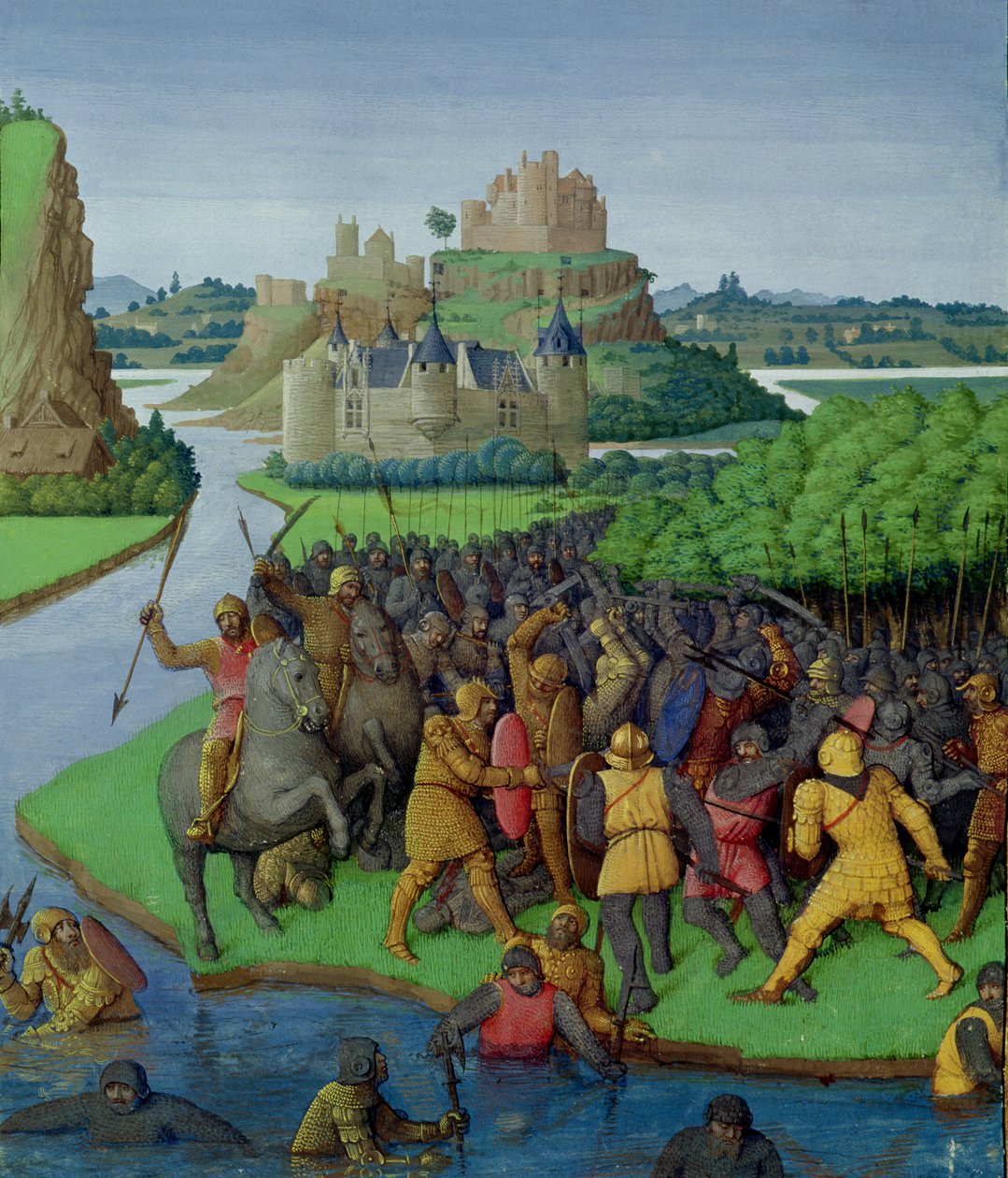 Fr 247 fol.270 Slaget mellom makkabeerne og bakkidene, illustrasjon fra 