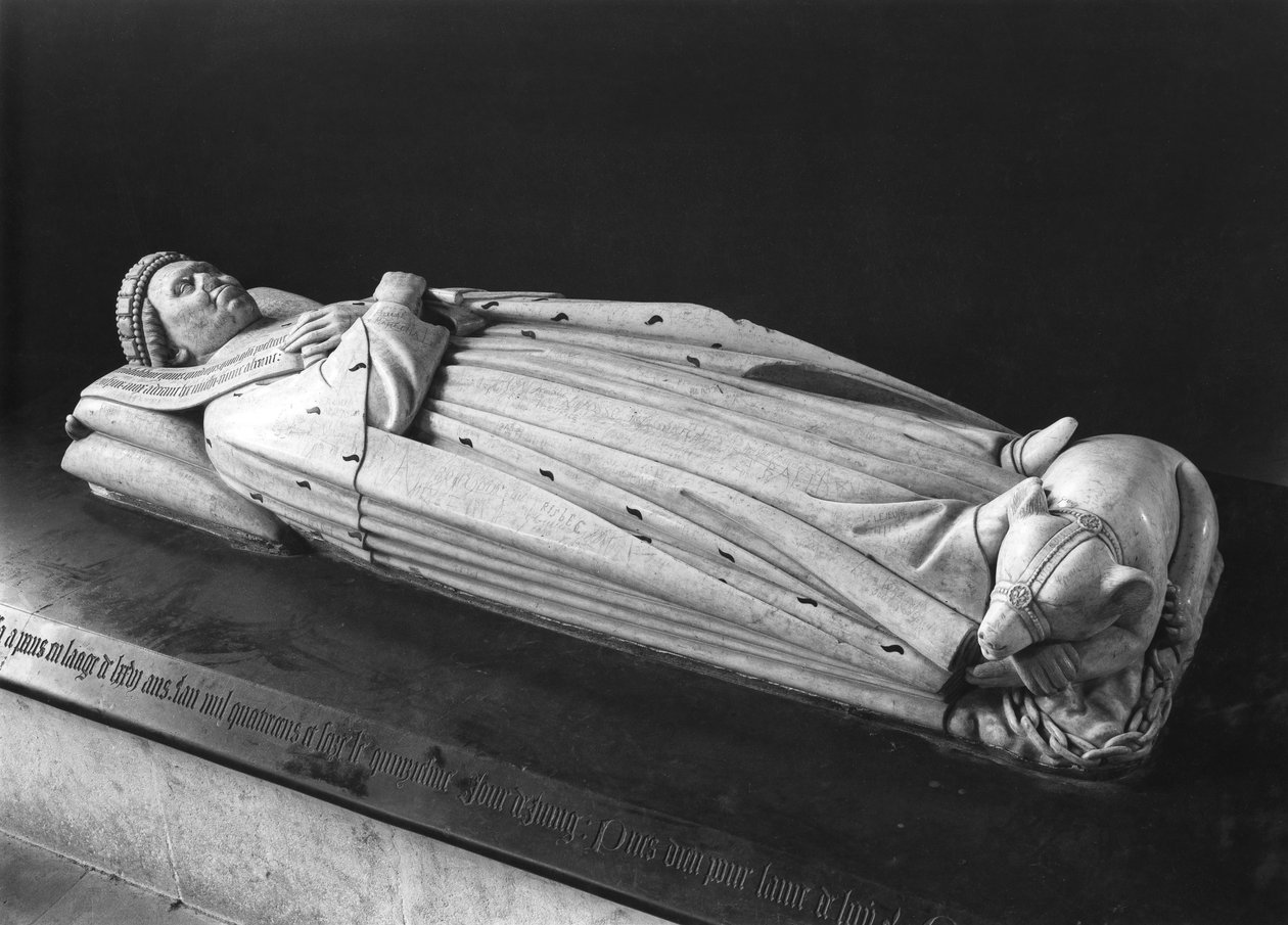 Skulptur av Duc Jean de Berry (1340-1416) greve av Poitiers, 1416-38 (marmor) (se også 217792) av Jean de Cambrai