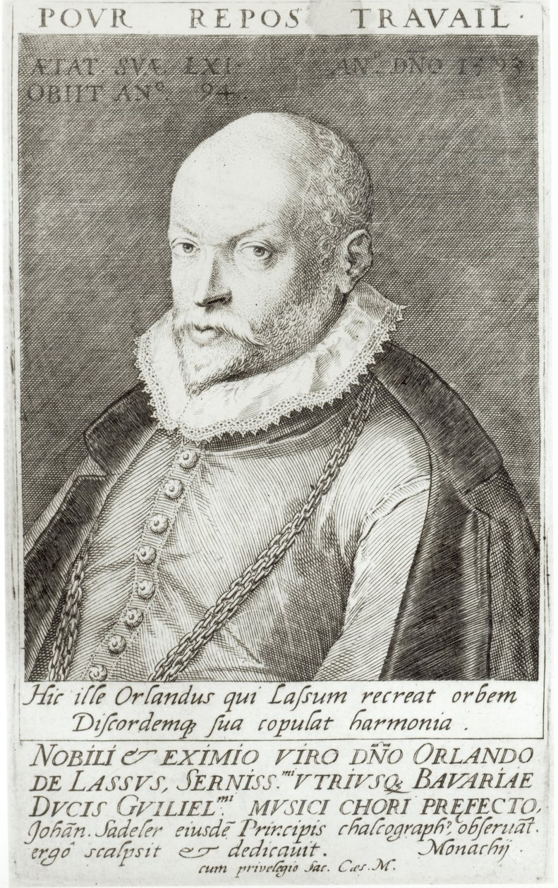 Portrett av Roland de Lassus (1532-94) 1593-94 av Jean or Johann Sadeler