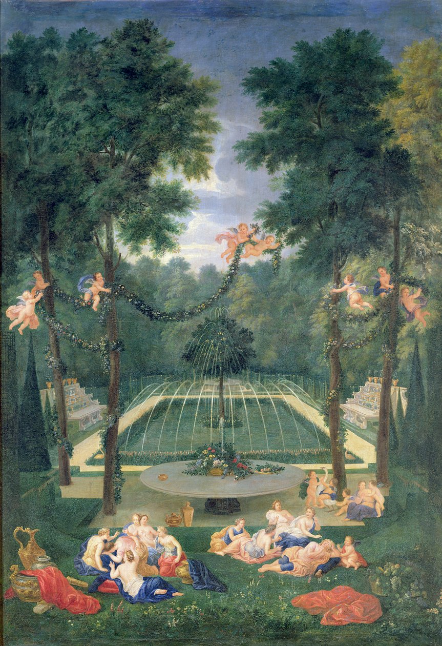 Groves of Versailles, utsikt over Marais med Venus og Echo, 1688 av Jean the Younger Cotelle