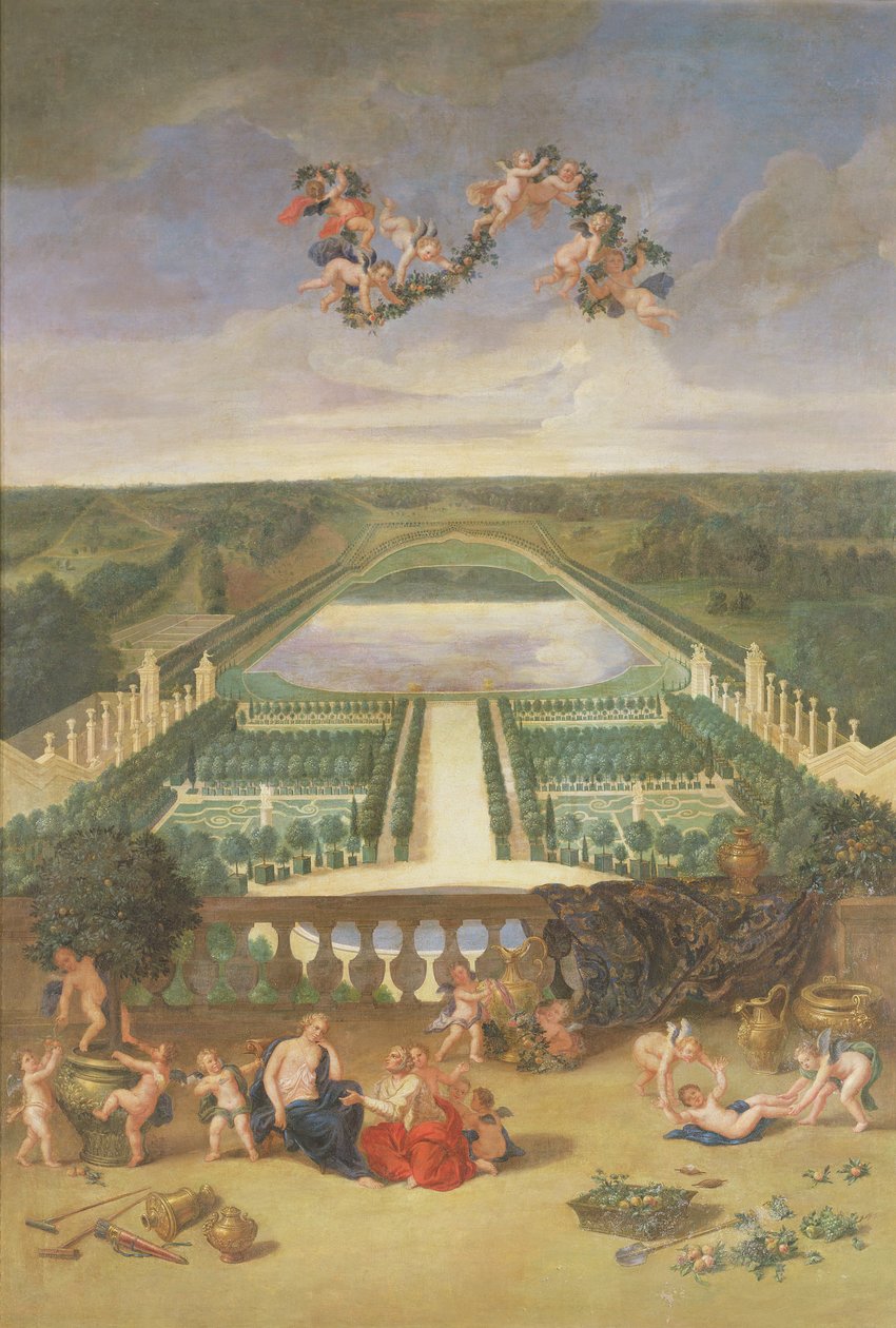 Utsikt over Orangerie i Versailles, fra Piece d