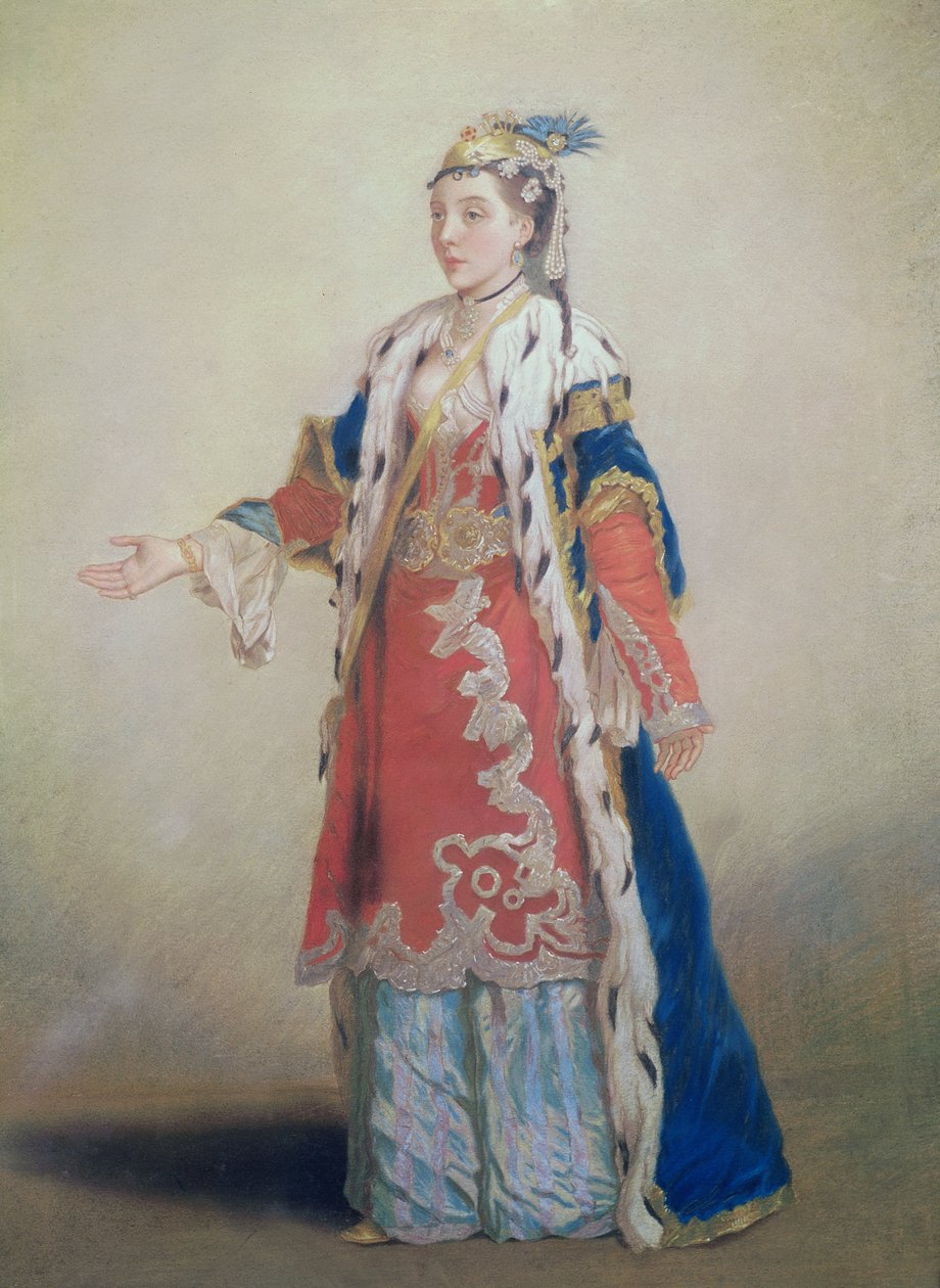 Frankisk kvinne fra Pera, Konstantinopel, 1738-43 (pastell på papir) av Jean Étienne Liotard