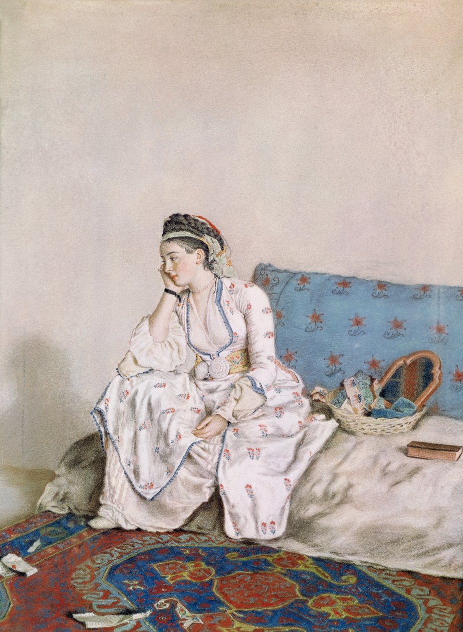 Portrett av Mary Gunning, grevinne av Coventry, 1749 (pastell på papir) av Jean Étienne Liotard
