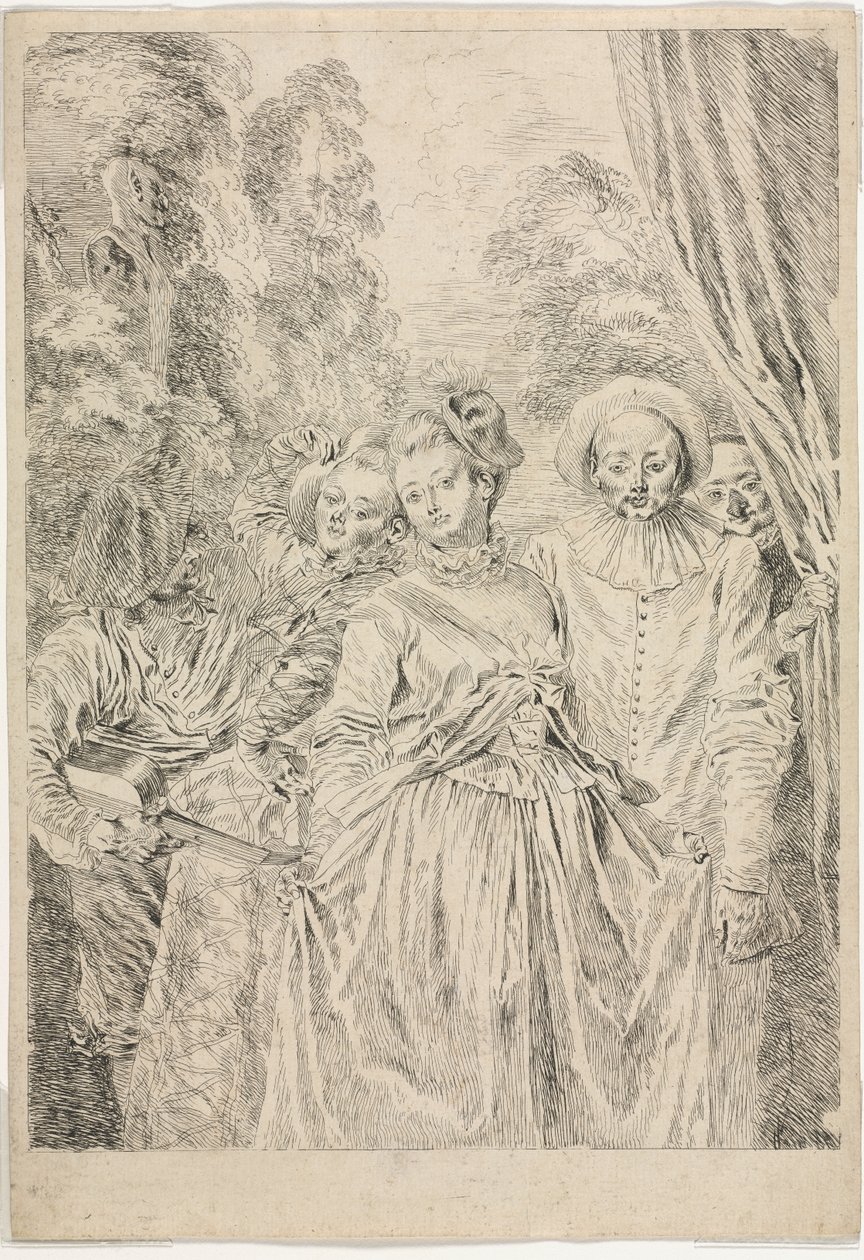 Klærne er italienske av Jean-Antoine Watteau