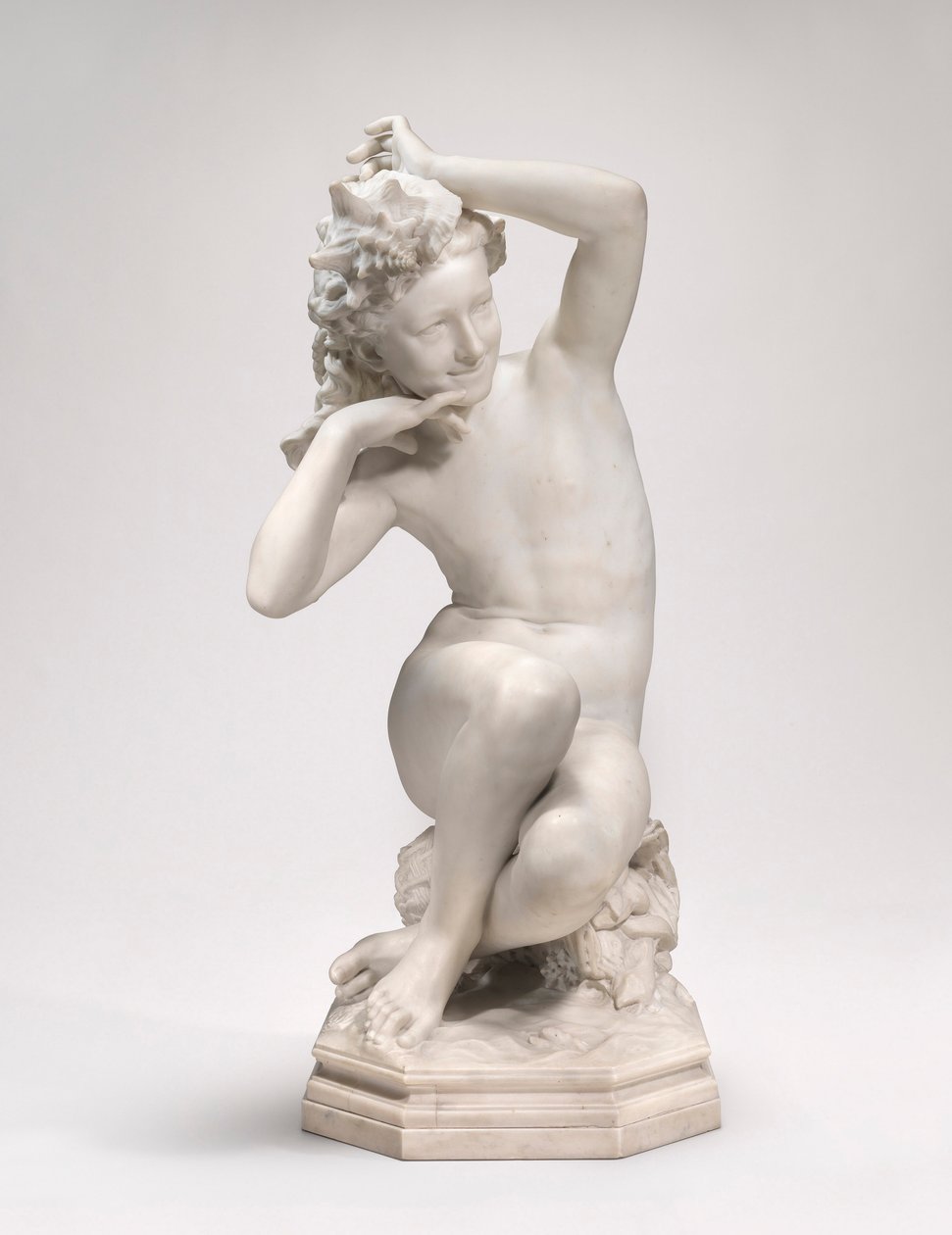 Pike med et skall, 1863-67 (marmor) av Jean Baptiste Carpeaux