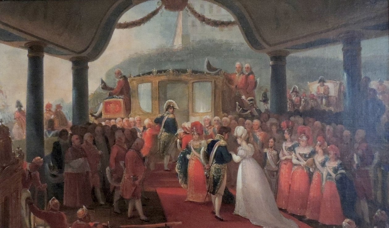 Studie for ankomsten av D. Leopoldina i Brasil av Jean Baptiste Debret