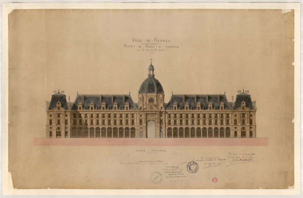 Rennes Palais du Commerce -prosjekt av Jean Baptiste Martenot