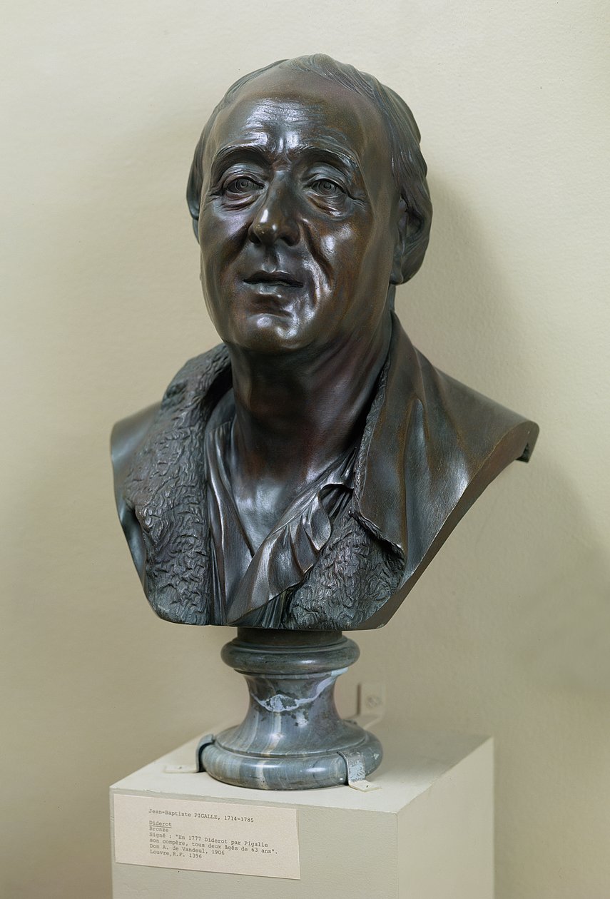 Byste av Denis Diderot (1713-84) 1777 (bronse) av Jean Baptiste Pigalle