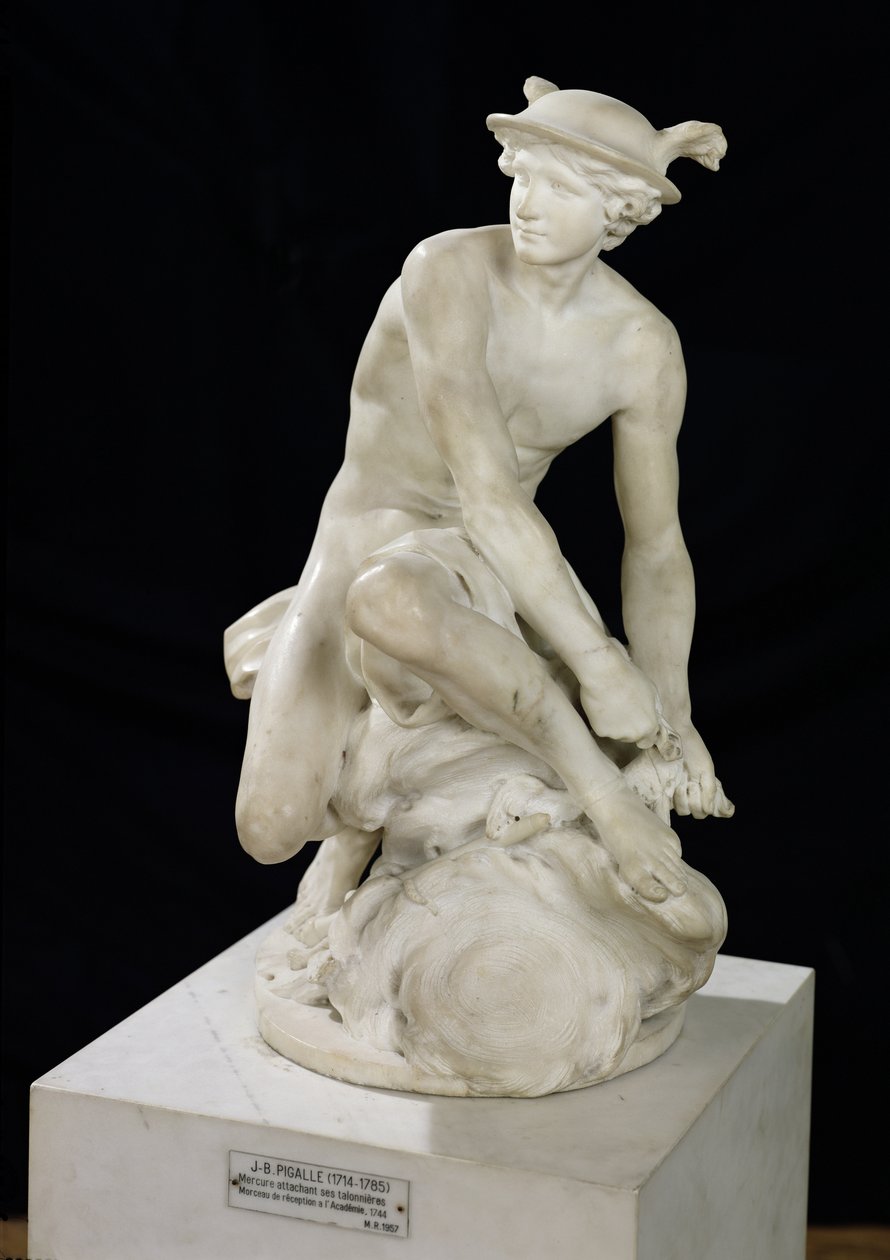 Mercury Attaching his Winged Sandals, 1744 (marmor) av Jean Baptiste Pigalle