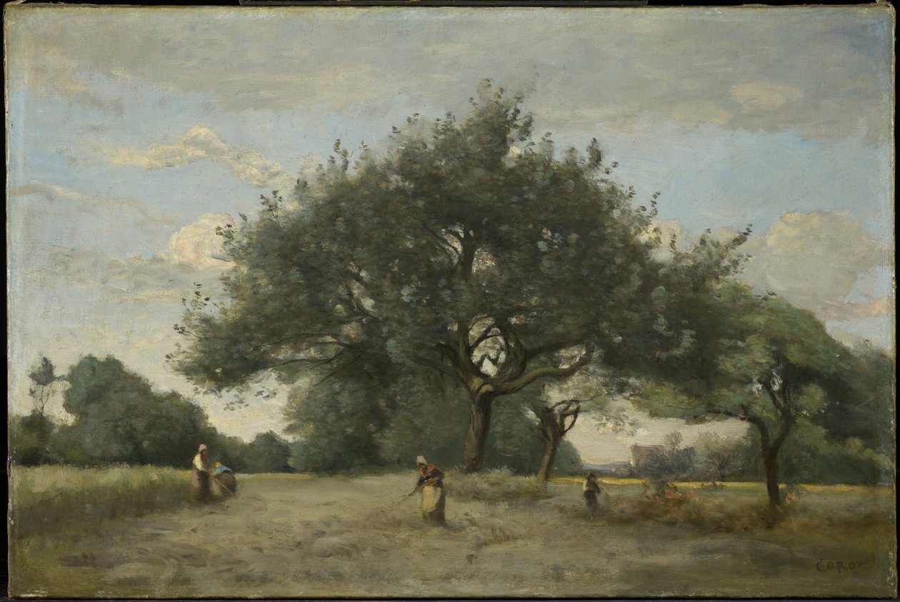 Epletrær på en mark av Jean-Baptiste-Camille Corot