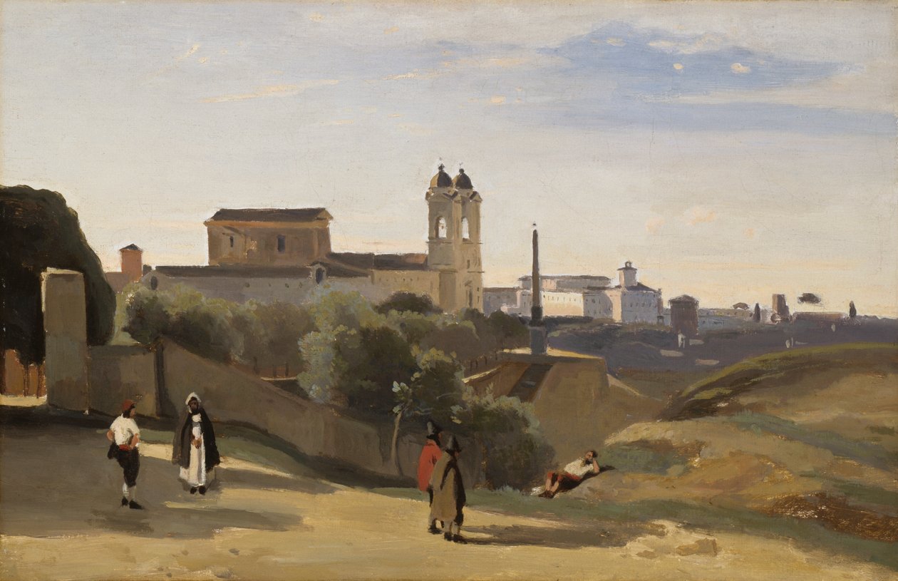 Pincio-fjellet, Roma av Jean-Baptiste-Camille Corot
