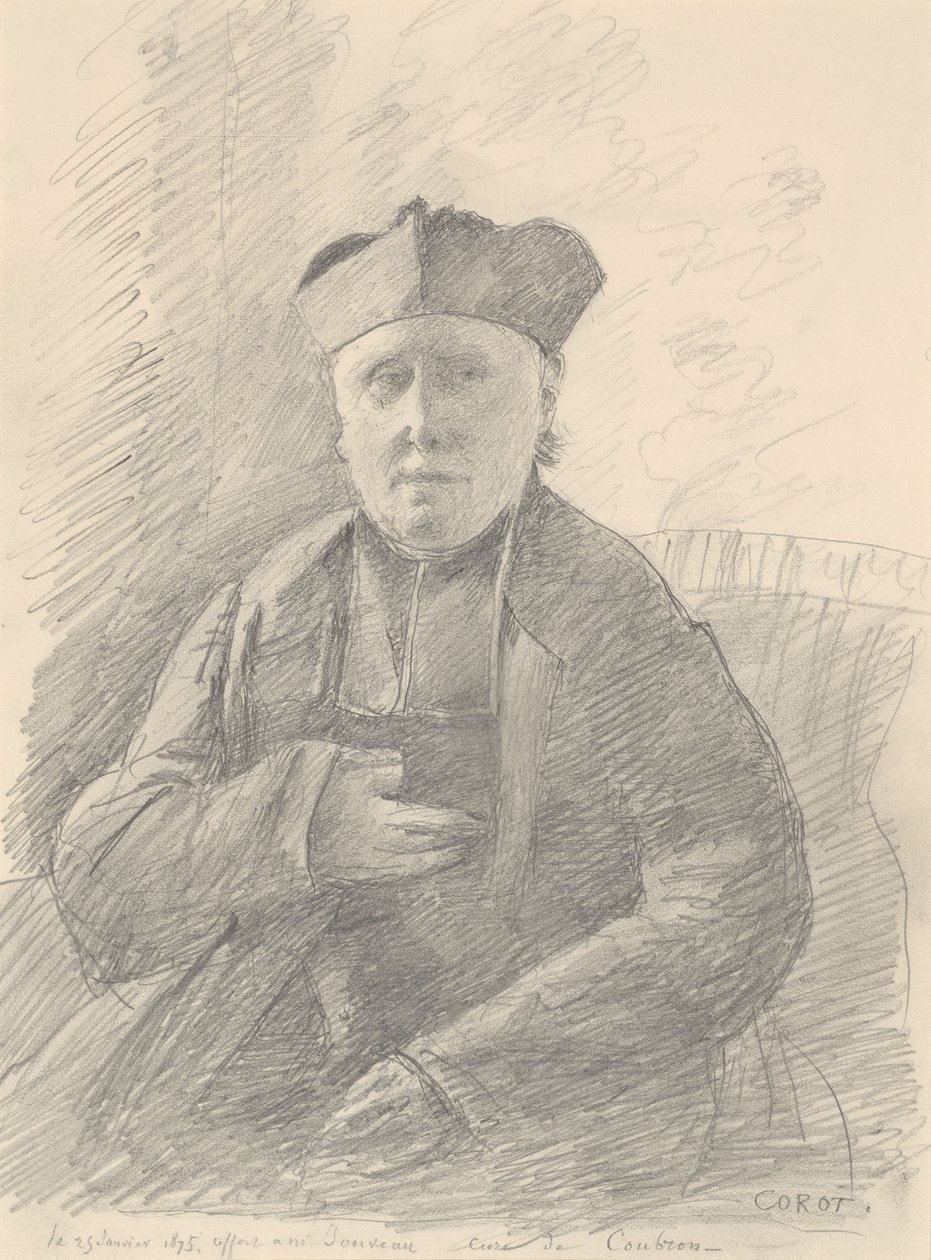 Portrett av Abbé Jouveau av Jean-Baptiste-Camille Corot