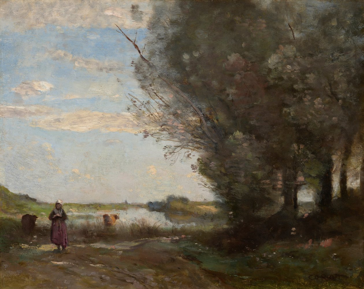 Utsikt over elven av Jean-Baptiste-Camille Corot