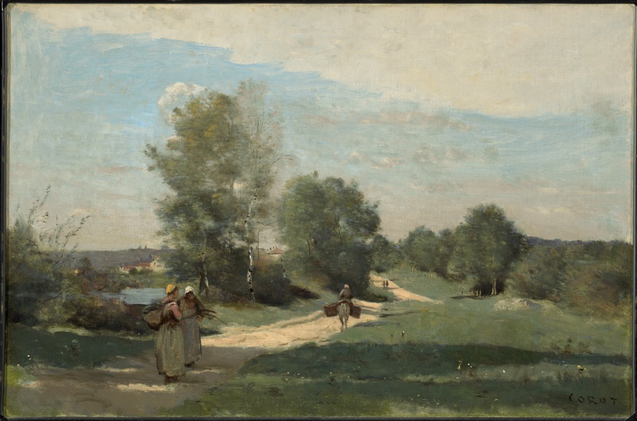 Vei ved vannet av Jean-Baptiste-Camille Corot