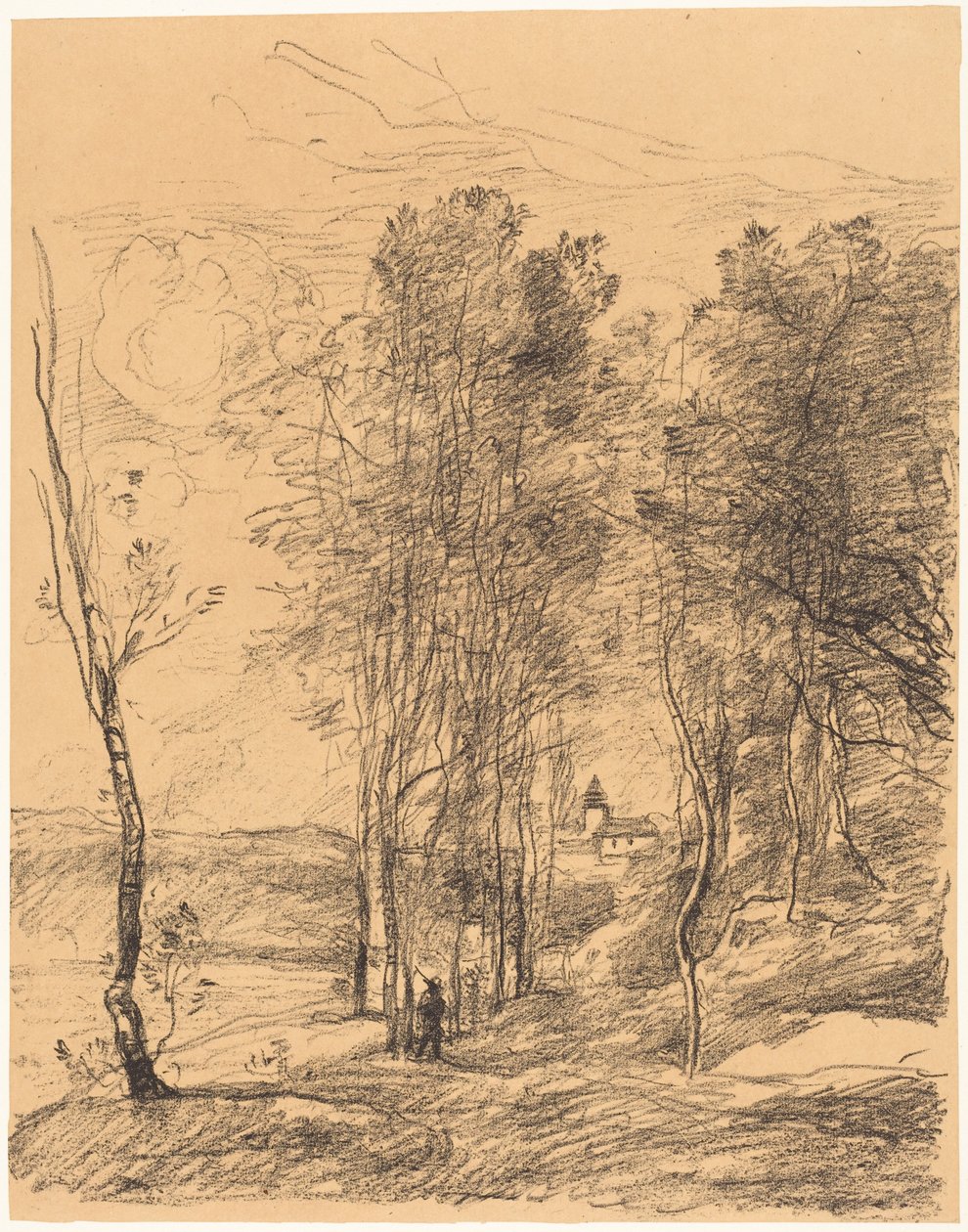 Klokketårnet i St. Nicolas-lez-Arras av Jean-Baptiste-Camille Corot