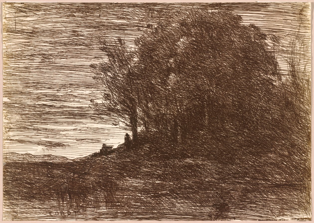 Eremittens skoger, eller breddene av Trasimenosjøen av Jean-Baptiste-Camille Corot