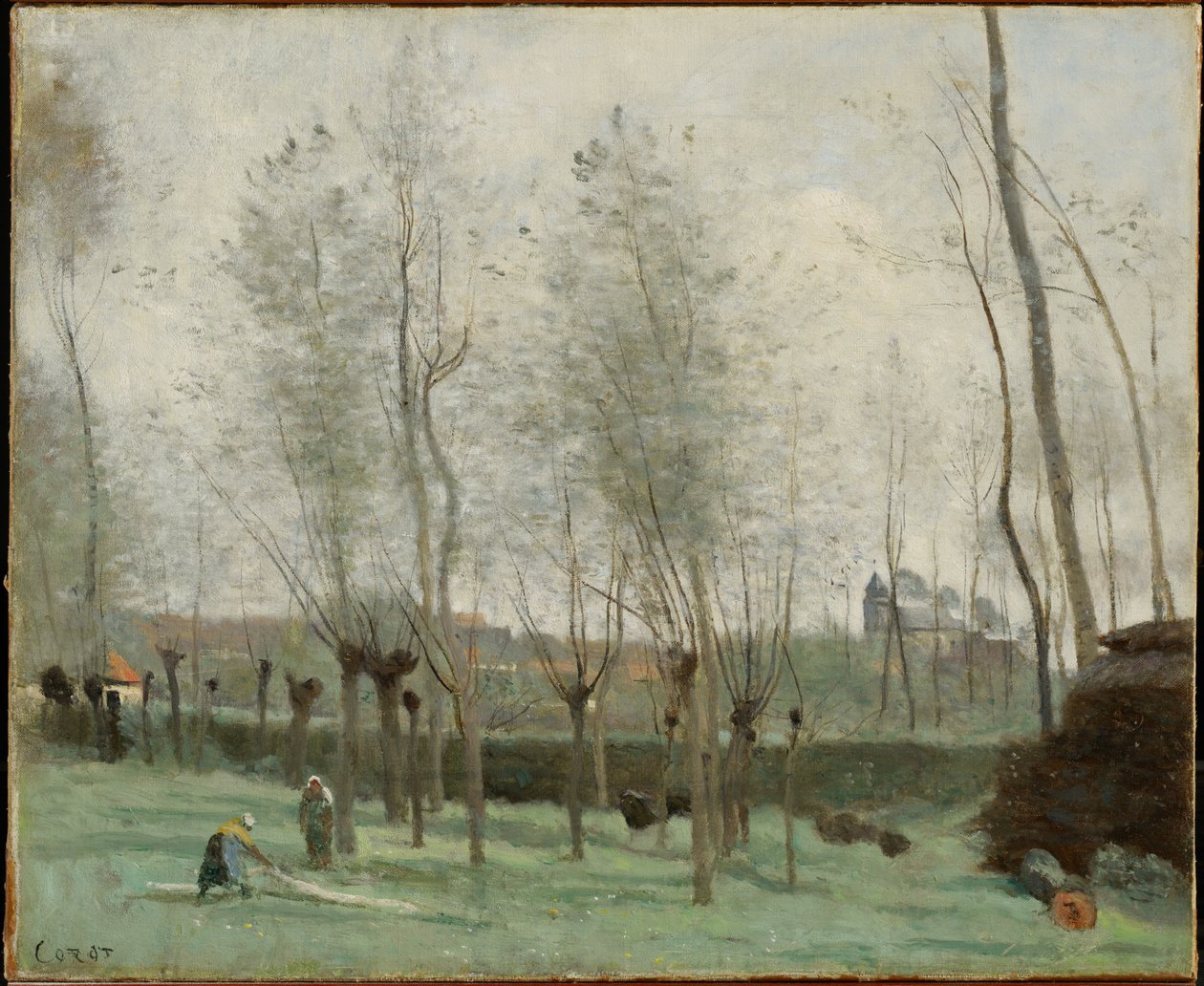 Vaskekvinner i en pilelund av Jean-Baptiste-Camille Corot