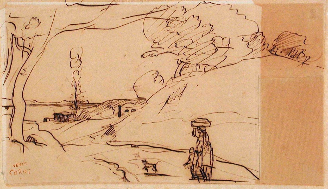 Landskap uten tittel av Jean-Baptiste-Camille Corot