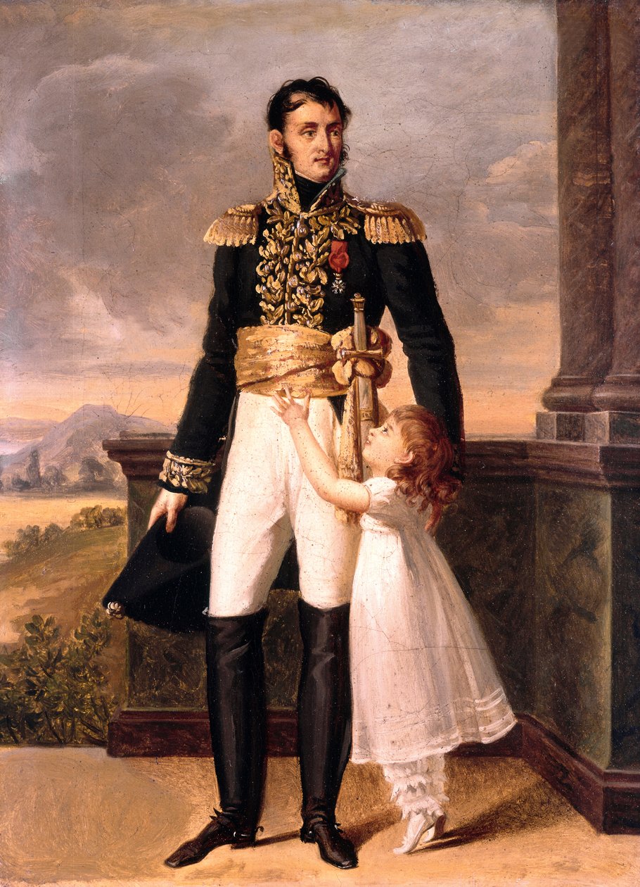 General Junot og hans datter Josephine, ca. 1805 (maleri) av Jean Baptiste (attr. to) Isabey