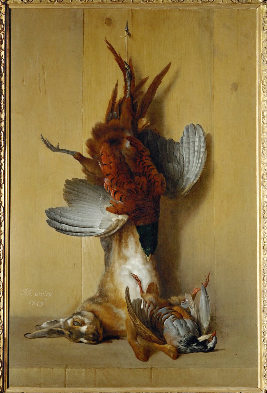 Fasan, hare og rapphøne - fasan, hare og rapphøne … av Jean-Baptiste (school of) Oudry