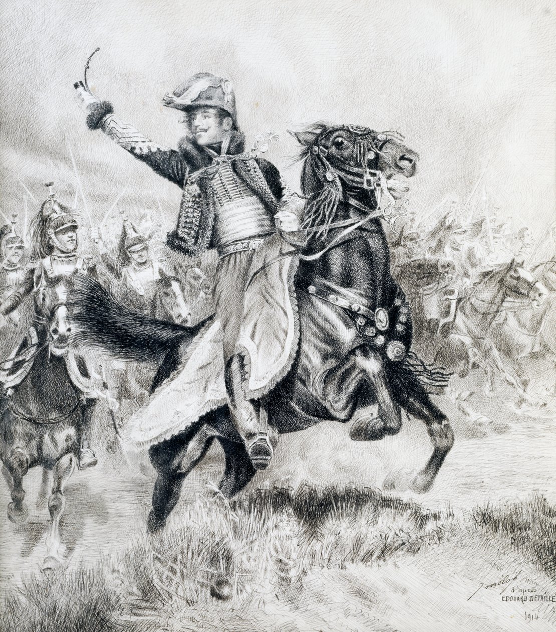 Ridesportrett av Antoine Charles Louis Lasalle (Metz, Frankrike av Jean Baptiste Edouard Detaille