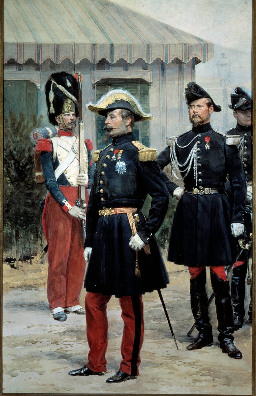 Portrett av keiser Napoleon III (1808-1873). Akvarell av Edouard Detaille (1848-1912). Paris fra 1800-tallet, Musee de l
