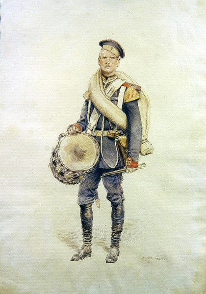 Portrett av en trommeslager av Jean Baptiste Edouard Detaille