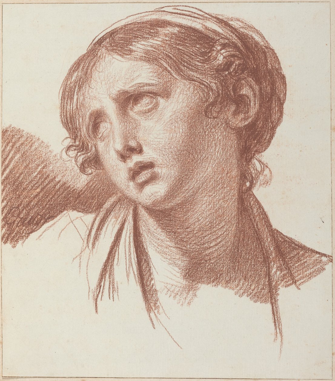 En ung jente som ser oppover av Jean-Baptiste Greuze