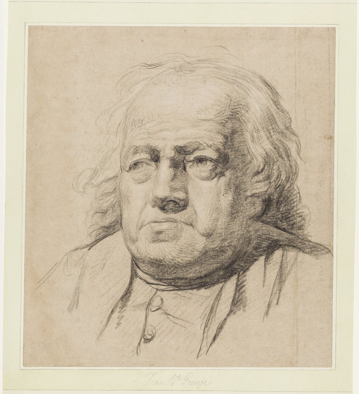 Halvfigurportrett av en gammel mann av Jean-Baptiste Greuze