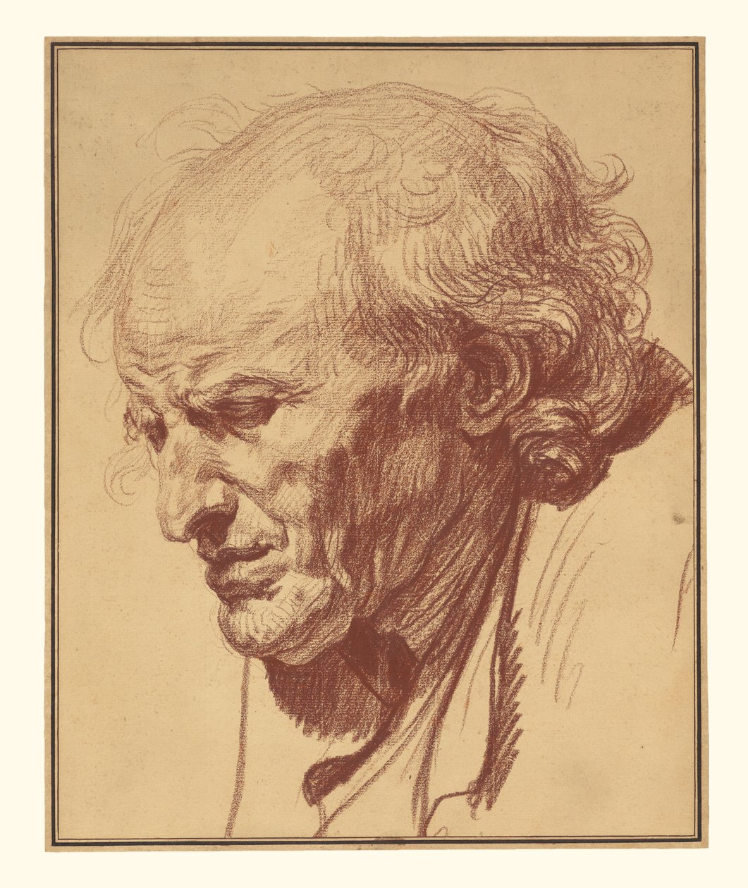Hodet av en gammel mann av Jean-Baptiste Greuze