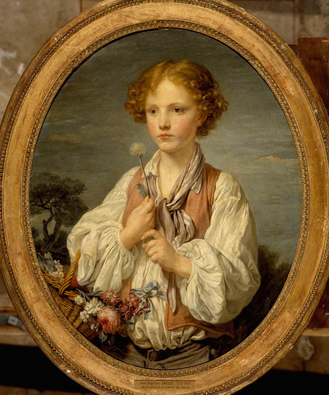 Ung gjeter som prøver lykken for å finne ut om han er elsket av sin gjeterinne av Jean-Baptiste Greuze