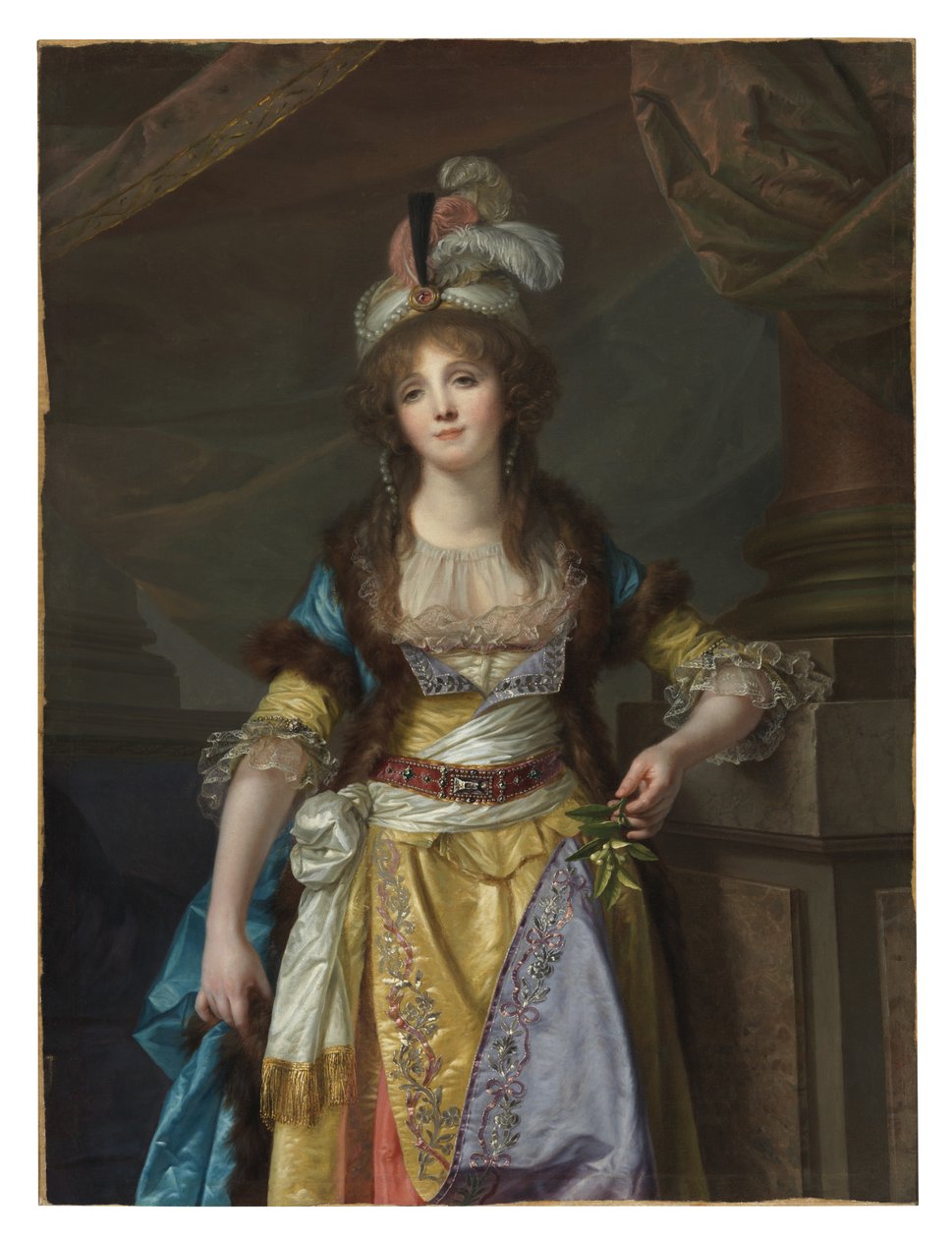 Portrett av en dame i tyrkisk kostyme av Jean-Baptiste Greuze